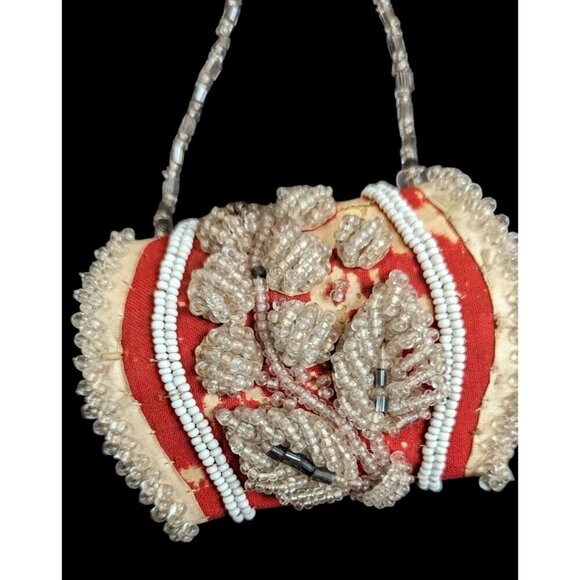 Vintage Iroquois Native American Beaded Souvenir Pouch pin cushion Purse asis - Picture 3 of 9
